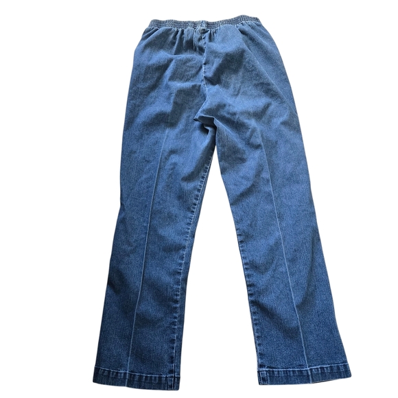 Vintage Alfred Dunner Classic Pullon Women's 10 Denim Blue Jeans Flat Front - Picture 2 of 16